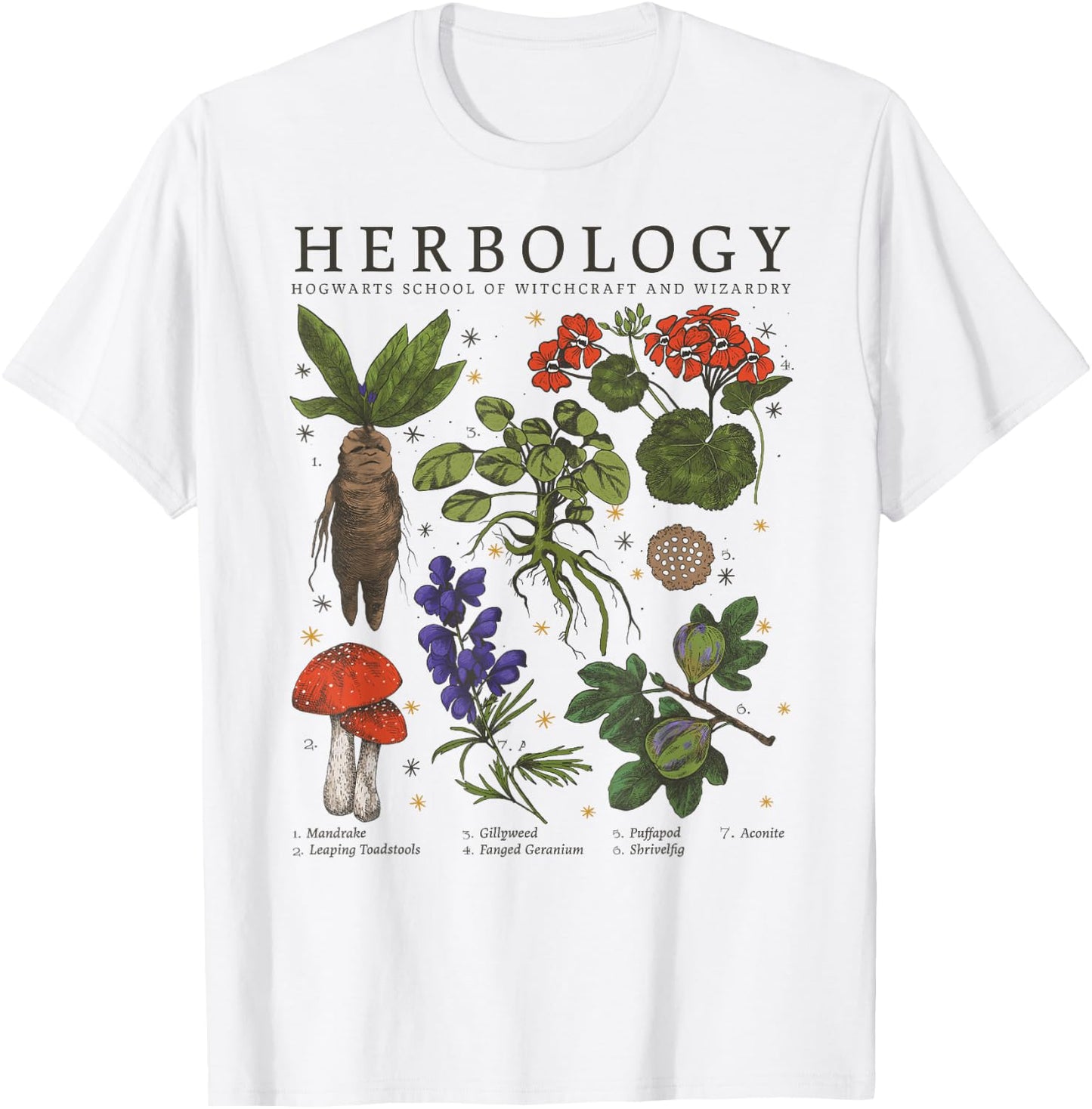 Harry Potter Herbology Plants Short Sleeve T-Shirt - T-Shirt | White