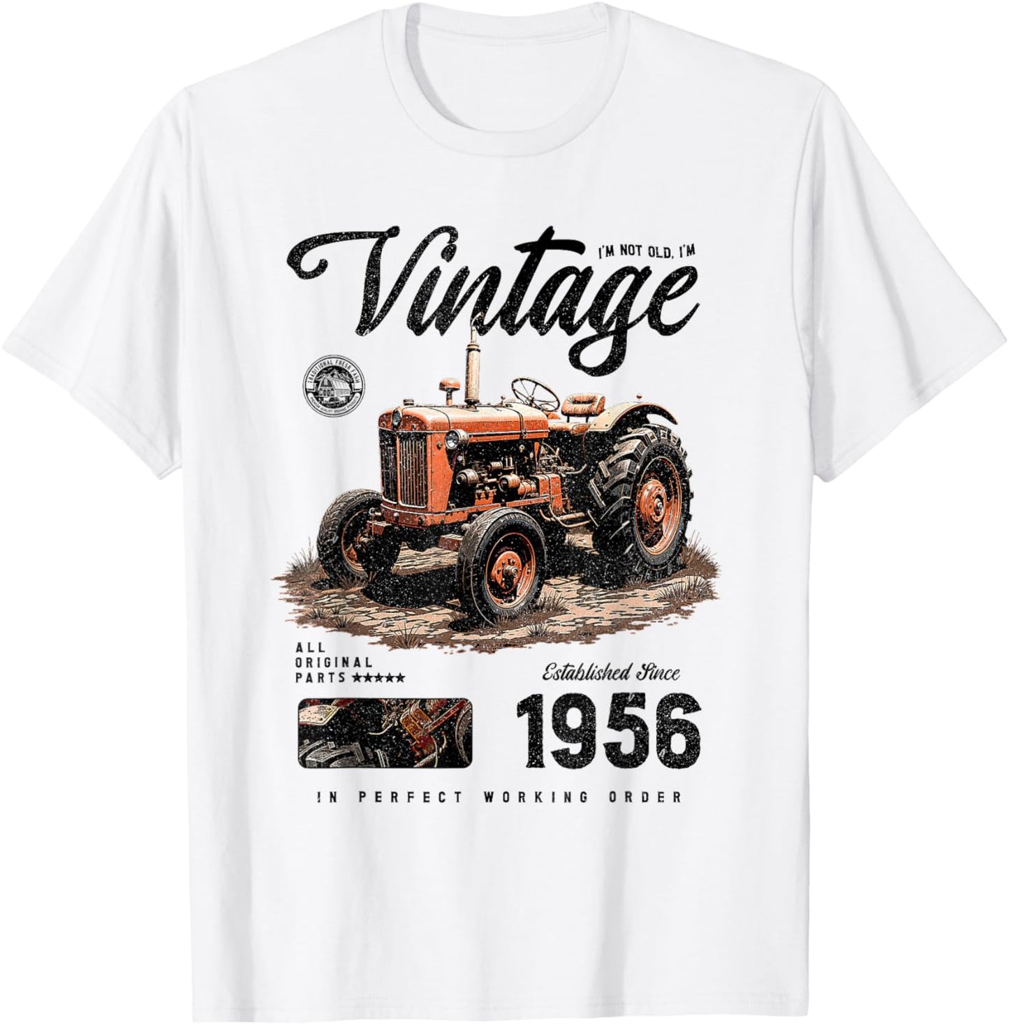 Anniversaire de l'agriculteur de tracteur vintage né en 1956 T-Shirt - T-Shirt | White