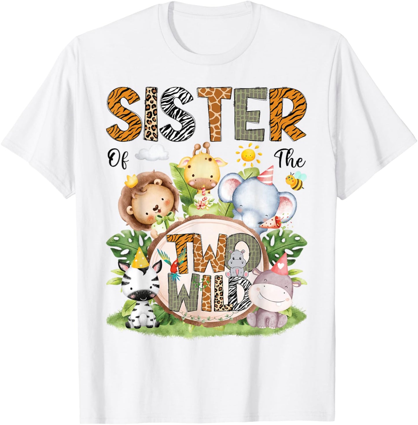 Sister of The Two Wild Safari Jungle 2nd Birthday Boy T-Shirt - T-Shirt | White