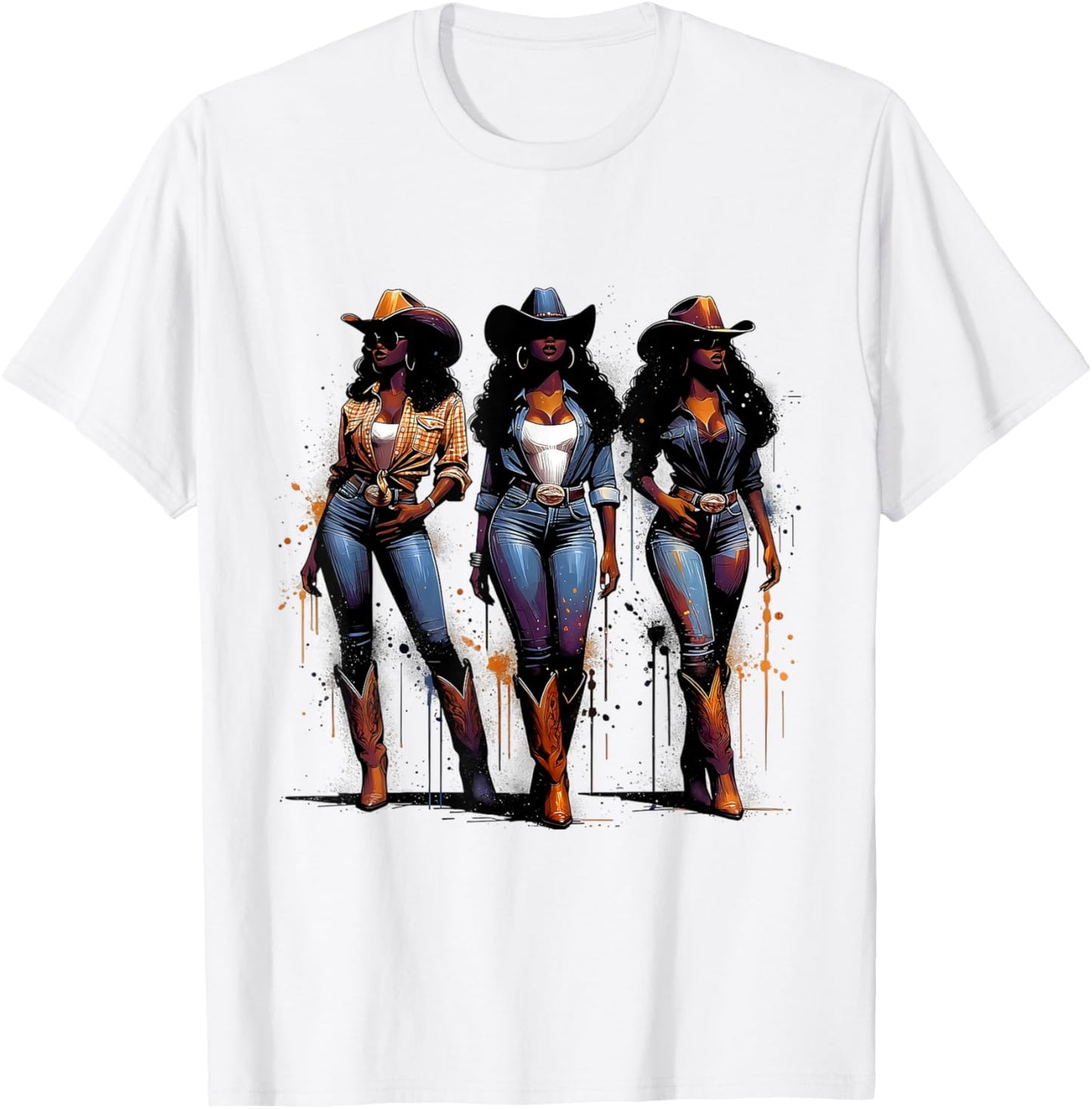 Melanin Rodeo Queen Black Cowgirl African American Western T-Shirt - T-Shirt | White