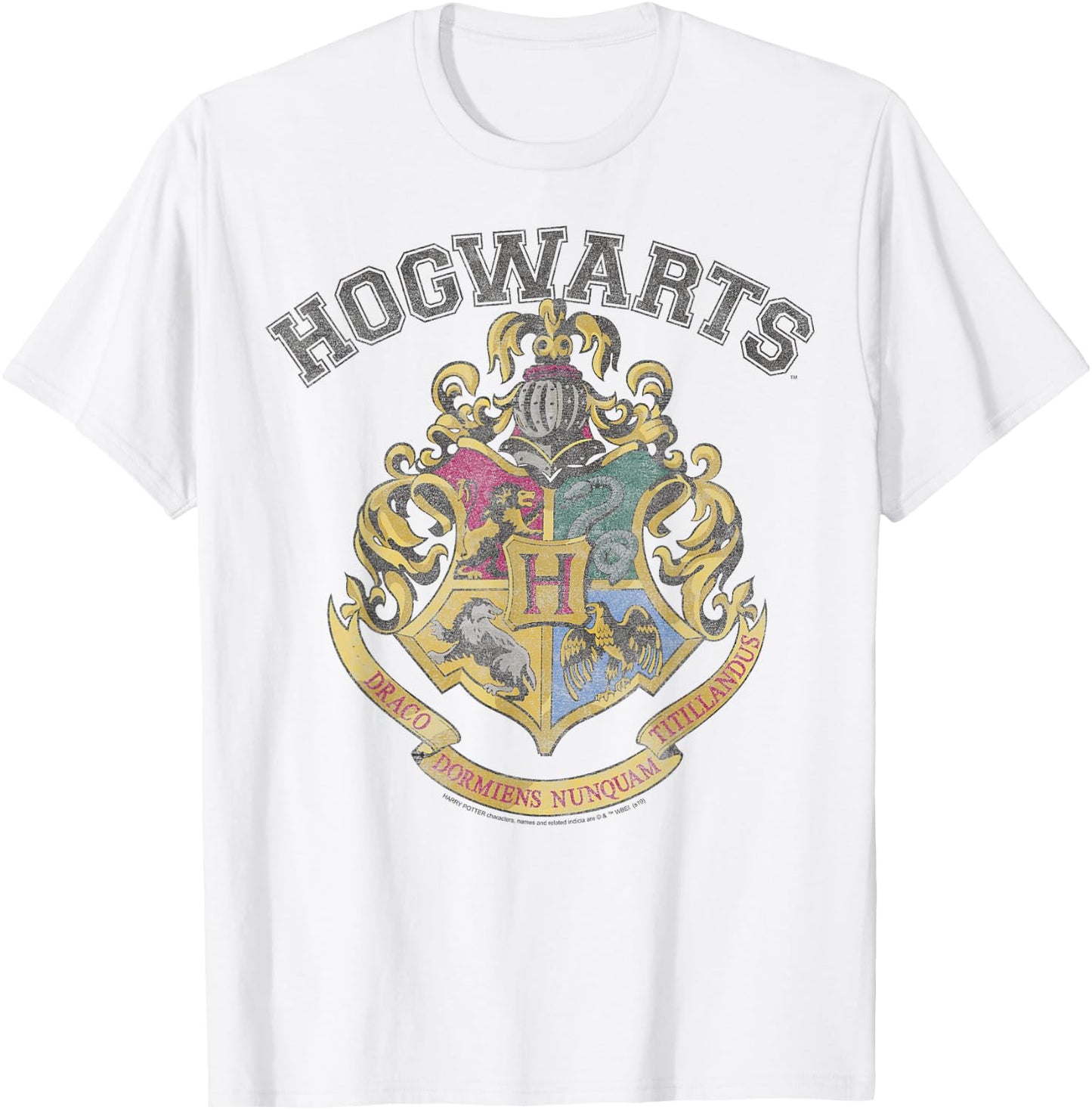 Harry Potter Hogwarts Vintage Crest Short Sleeve T-Shirt - T-Shirt | White