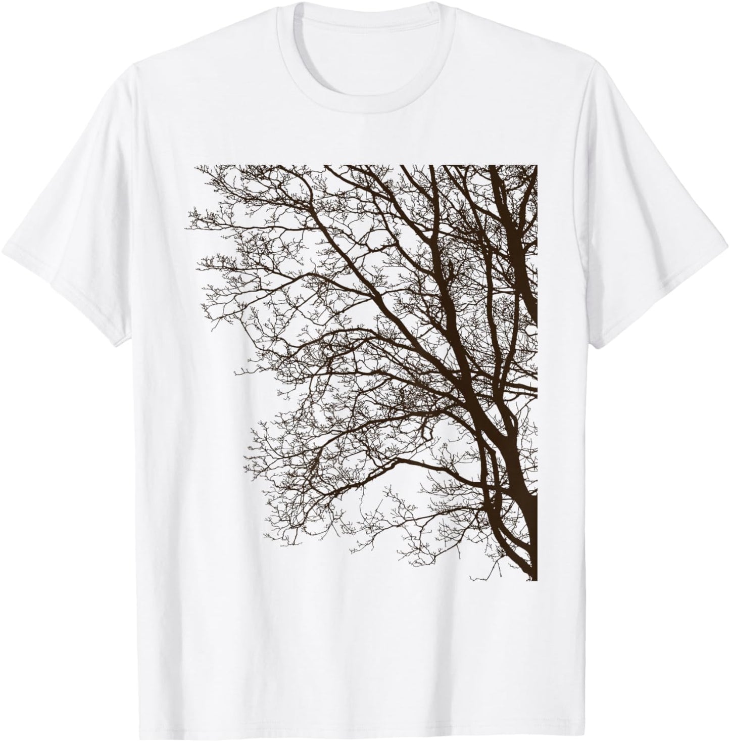 Trees Wildlife Nature Vintage Dark Forest Night -Adults T-Shirt - T-Shirt | White