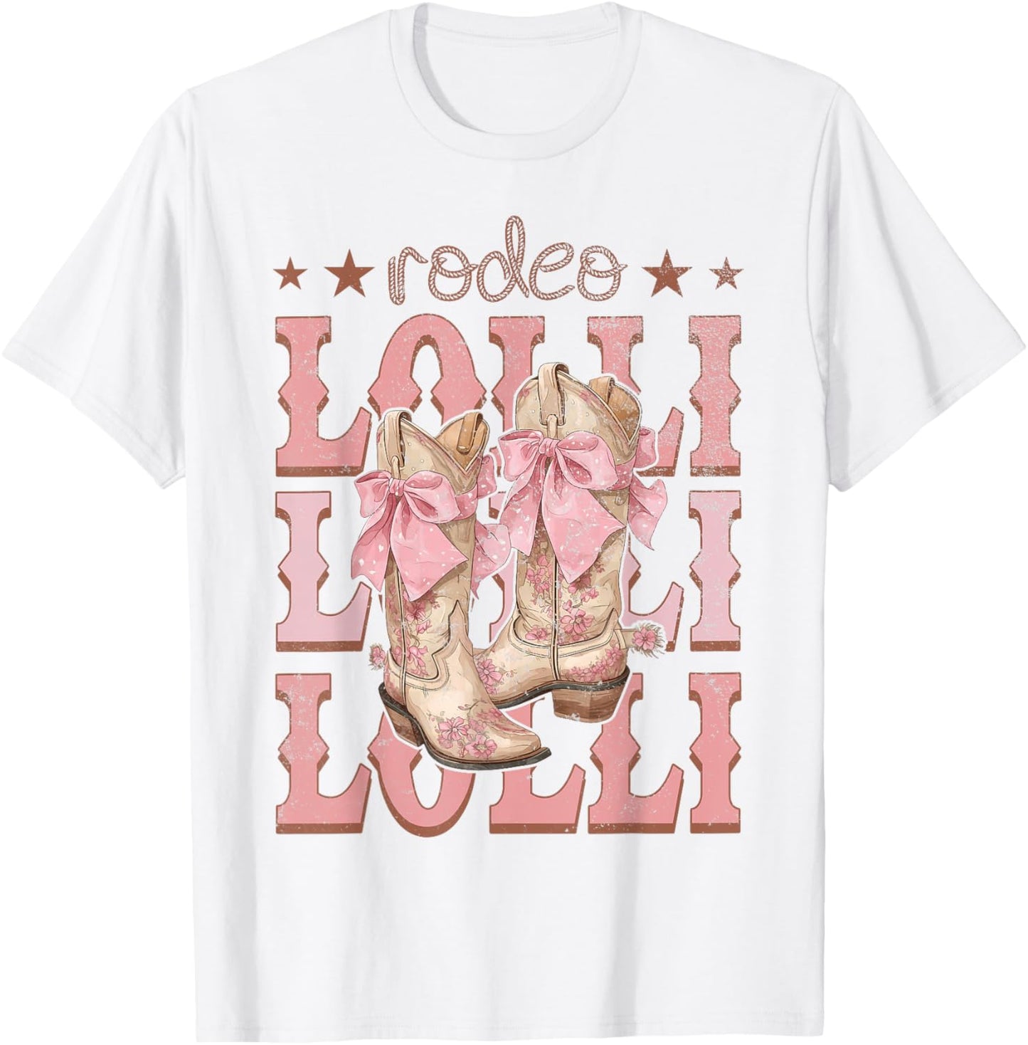 Rodeo Lolli Pink Boots Coquette Cow-Girl Birthday Party T-Shirt - T-Shirt | White