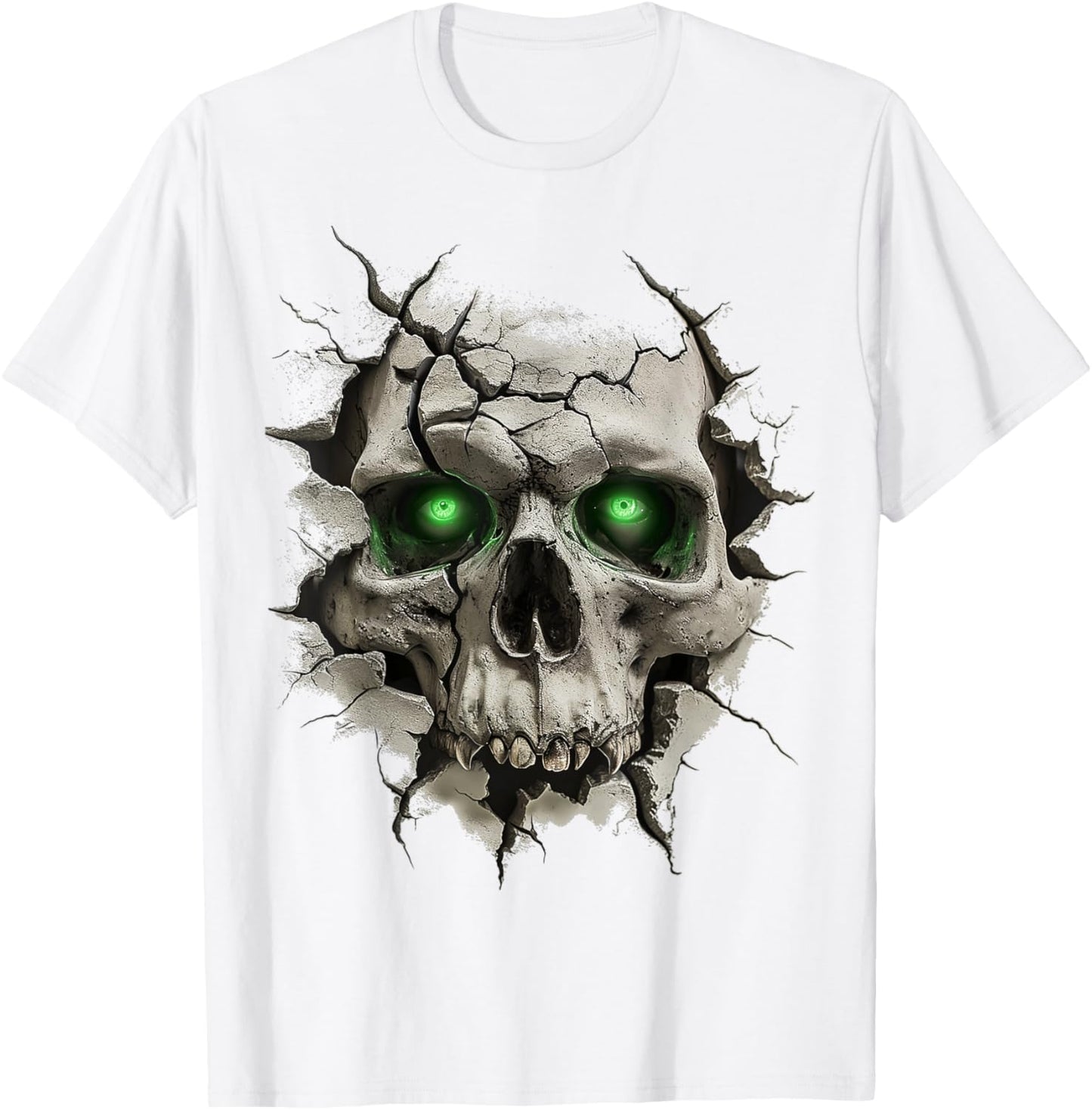 Skull Graphic Art Motif Artwork Skull T-Shirt - T-Shirt | White