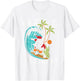 Retro Mele Kalikimaka Surfing Santa Hawaii Christmas T-Shirt - T-Shirt | White