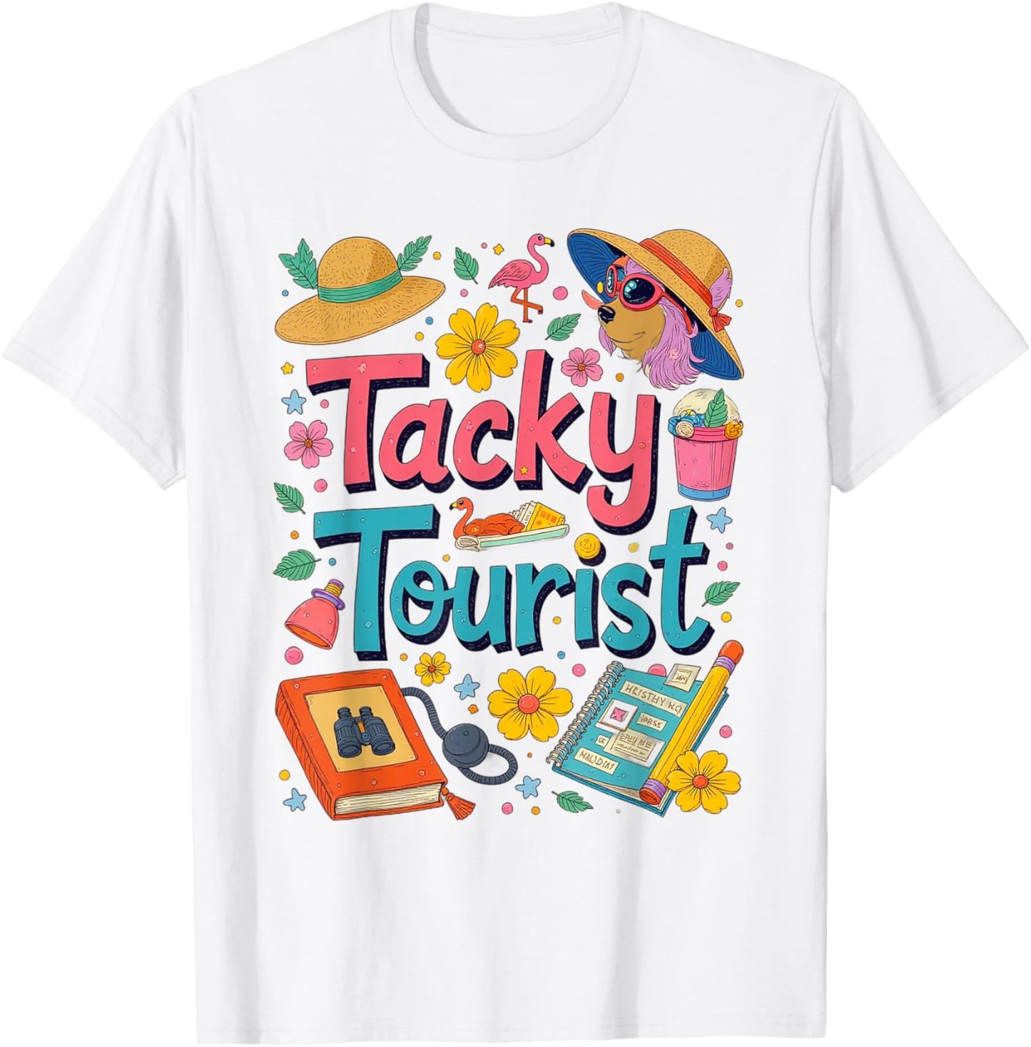 Vacay Tacky Tourist Outfit Wacky Cruise Costume Idea Tacky T-Shirt - T-Shirt | White