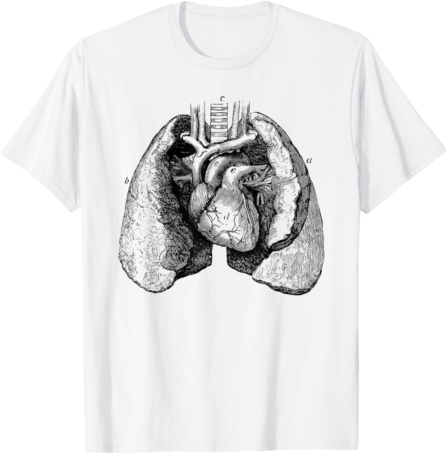 Human heart lungs anatomy Vintage medical Anatomical Heart T-Shirt - T-Shirt | White