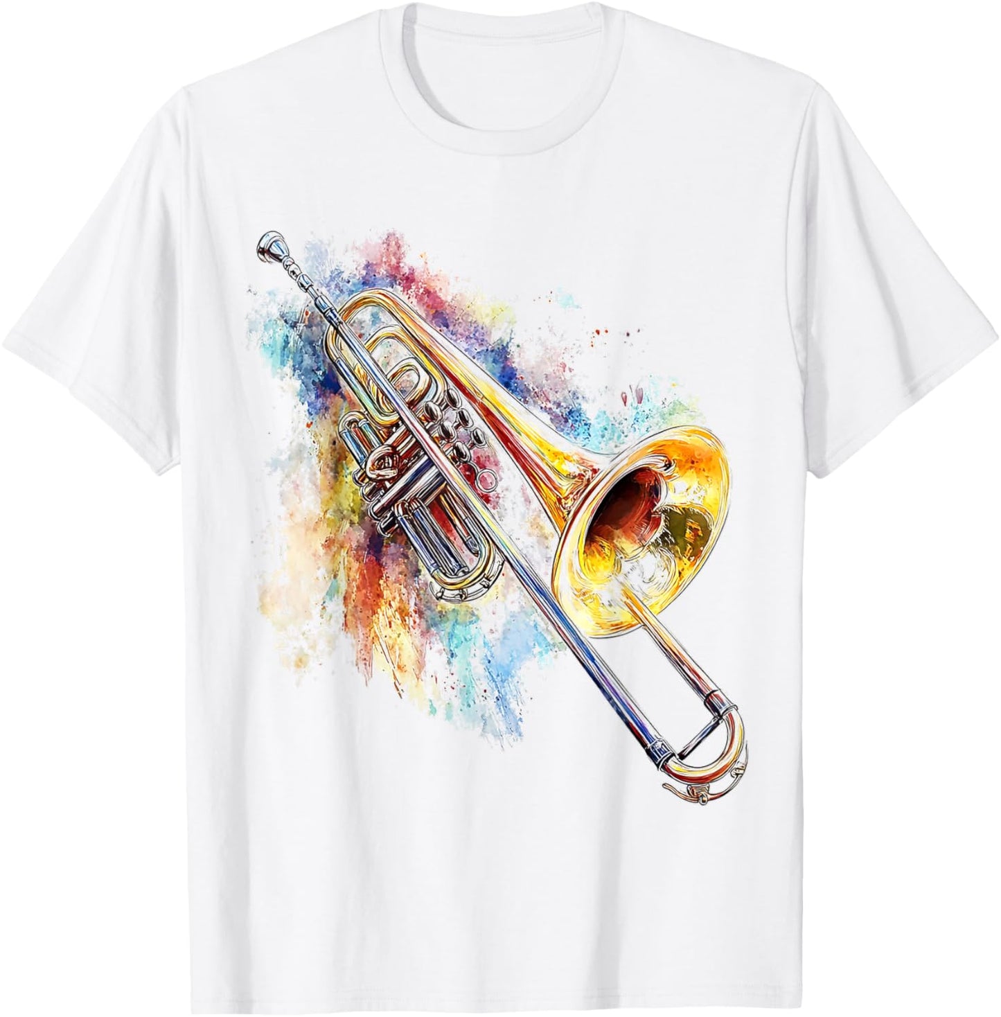 Trombone Musical Instrument Trombone , white, S T-Shirt - T-Shirt | White