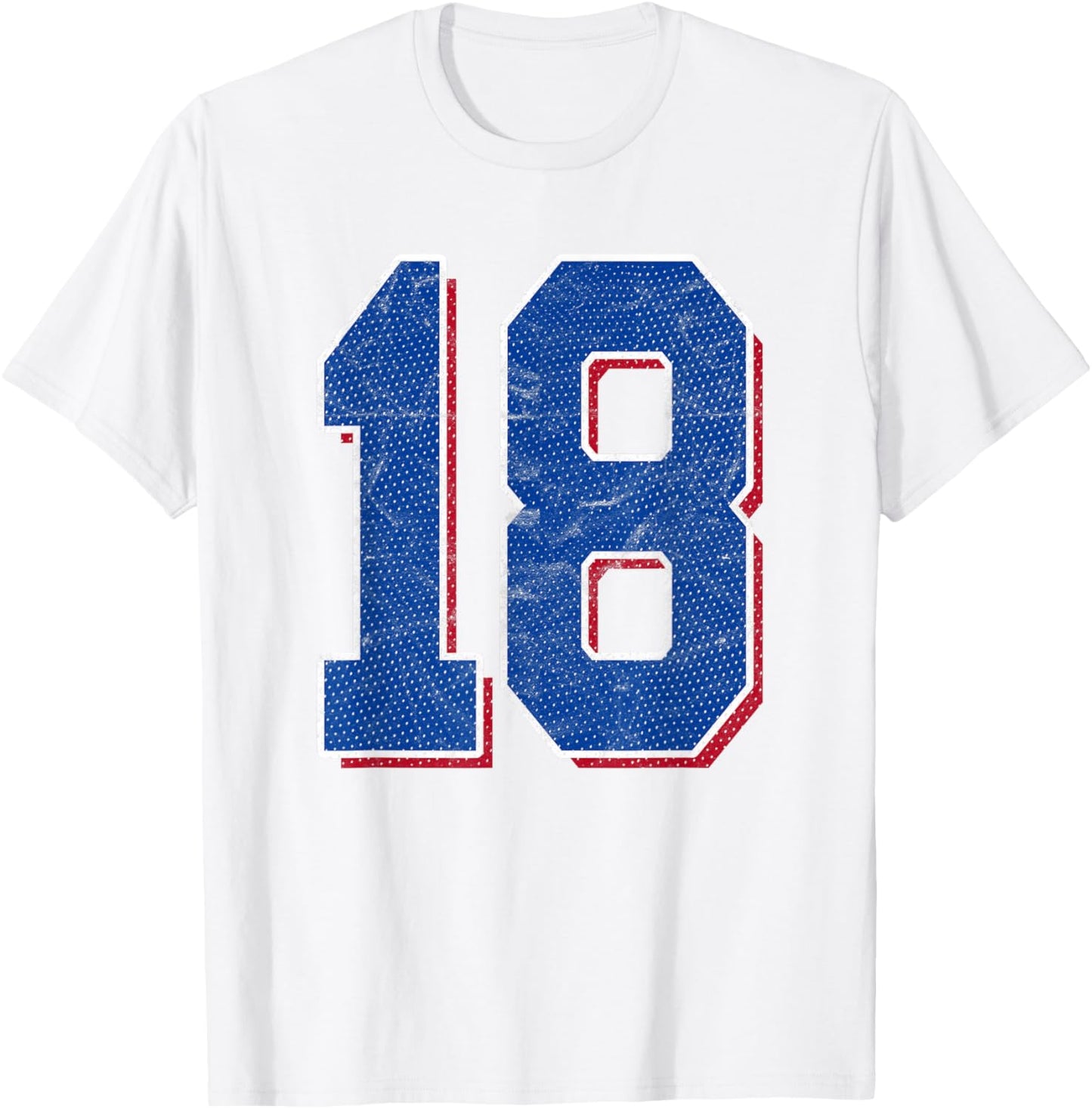 Number 18 Numbered Uniform Sports Team Jersey 18th Birthday T-Shirt - T-Shirt | White