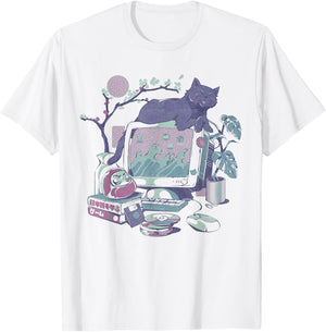 Vaporwave Desktop Collection Vintage Japanese Aesthetics T-Shirt - T-Shirt | White