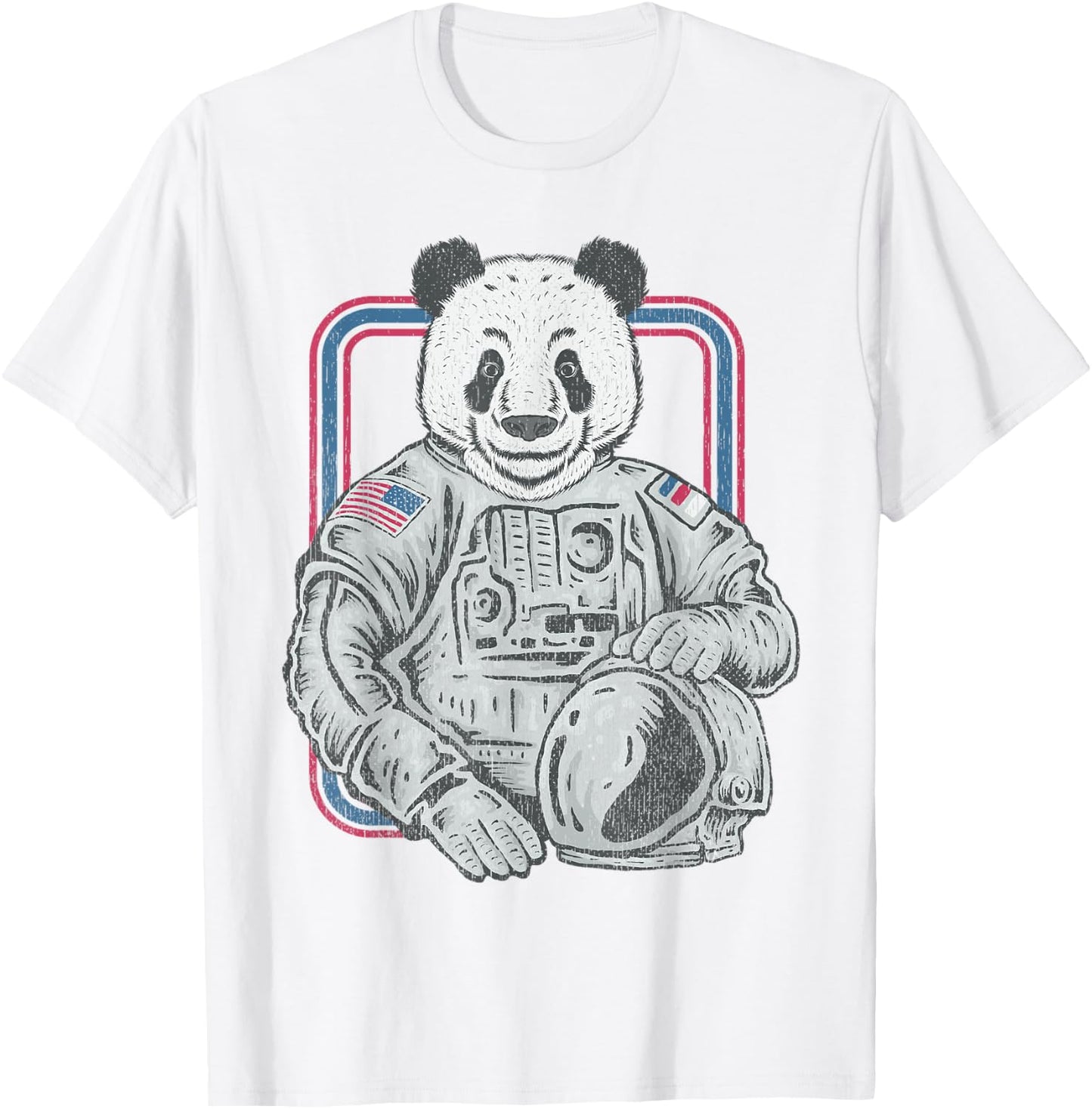 Vintage Retro Panda Shirt Astronaut 70s 80s Panda T-Shirt - T-Shirt | White
