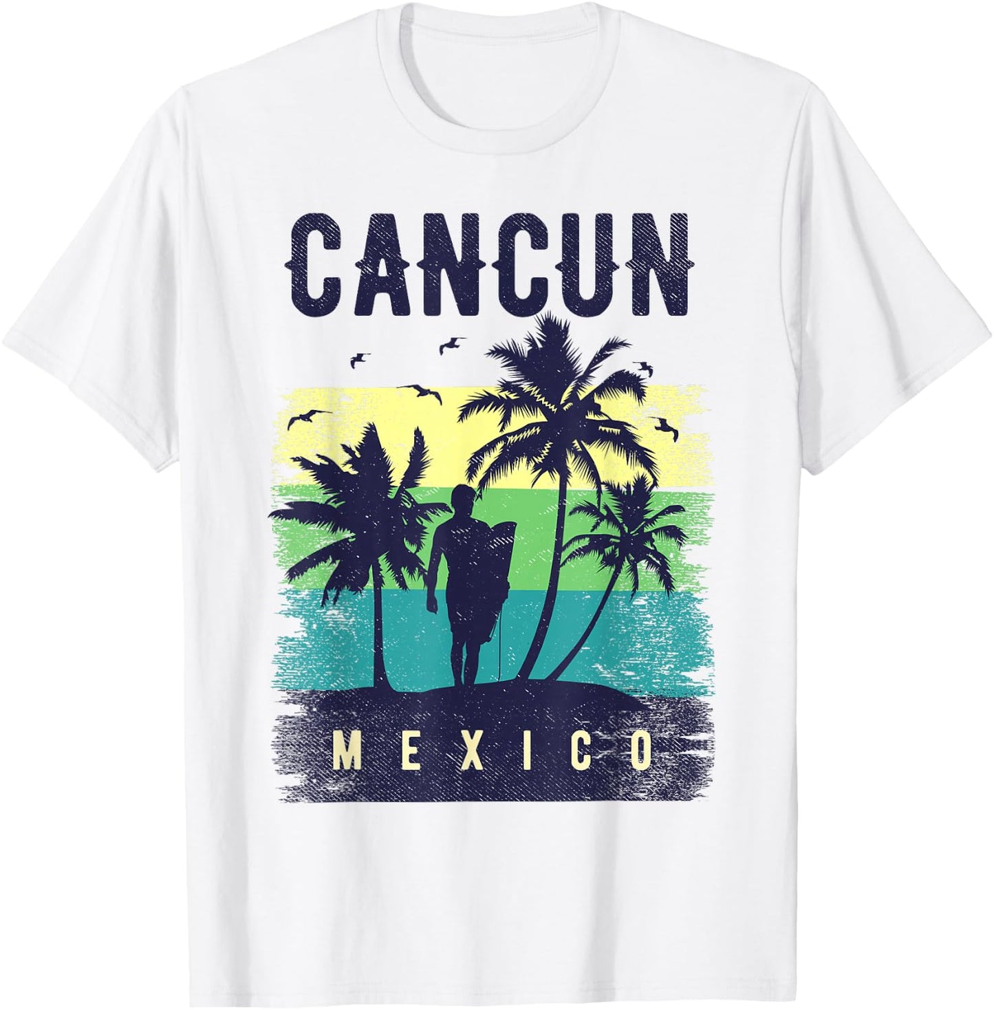 Cancun Vacation Outfits Surfing Men Mexico Souvenirs Cancun T-Shirt - T-Shirt | White