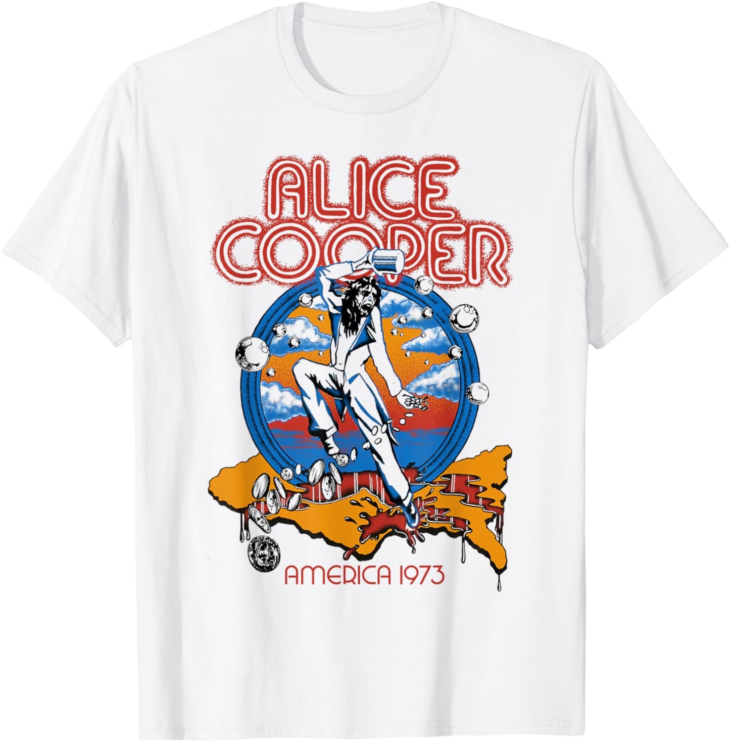 Alice Cooper – America 73 T-Shirt - T-Shirt | White