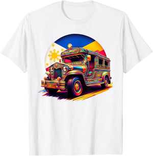Philippines Flag Proud Filipino Souvenir Philippines Jeepney T-Shirt - T-Shirt | White