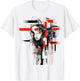 Men Abstract Art Geometric Human Face Drawing Graphic Men T-Shirt - T-Shirt | White