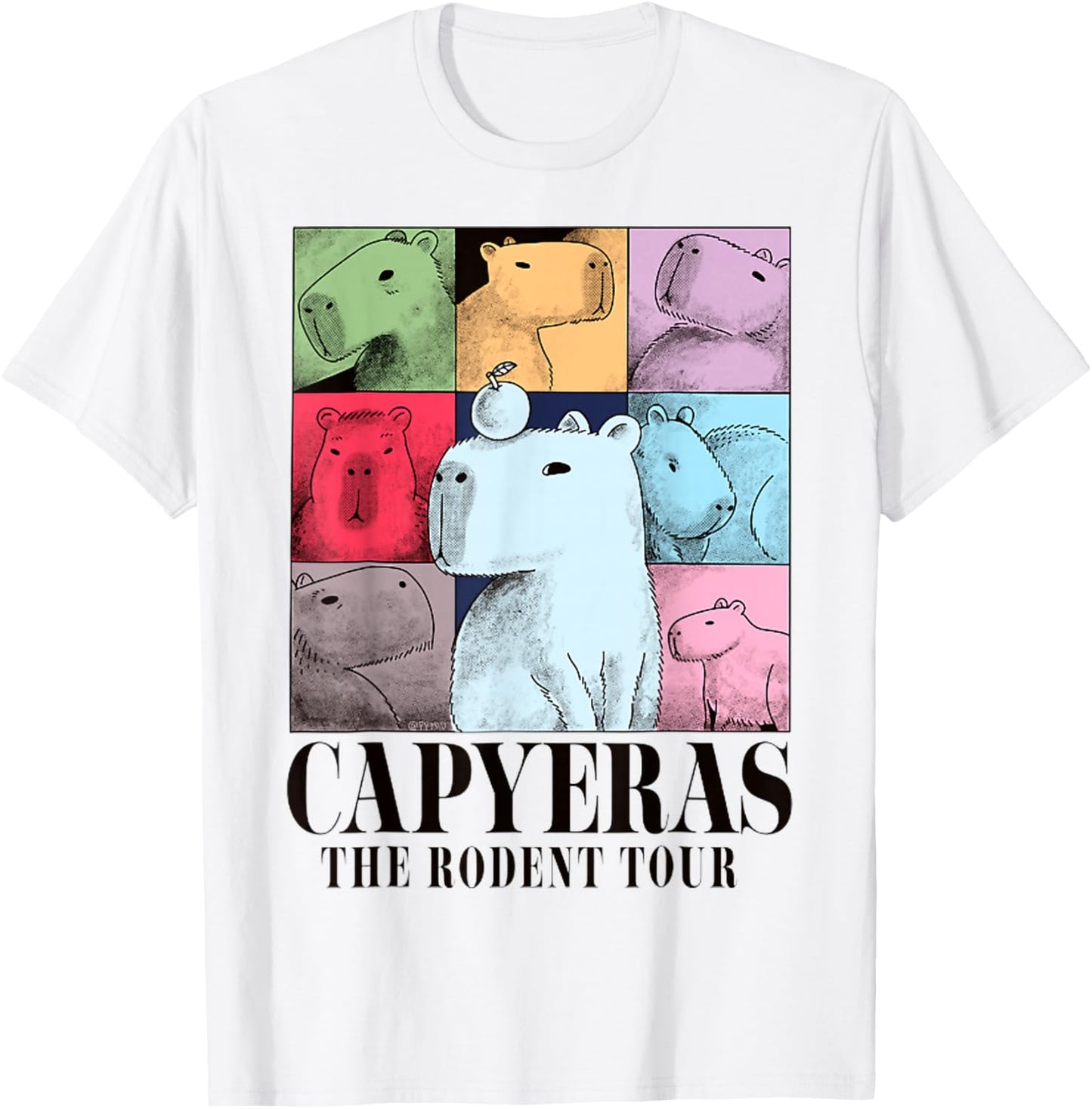 Capyeras Rodent Tour Cute Capybara Art T-Shirt - T-Shirt | White