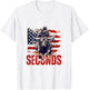 PBR Bull Riding Eight Seconds Rider USA Flag Rodeo Patriotic T-Shirt - T-Shirt | White