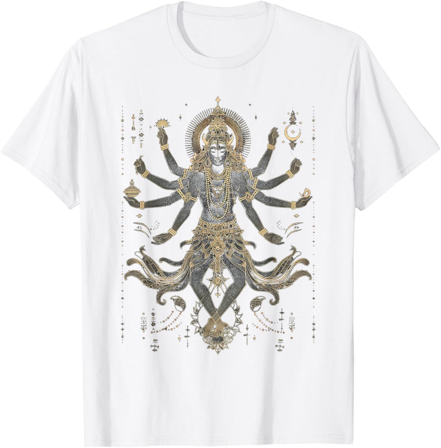 Shiva spiritual hindu god tandava dance yoga meditation T-Shirt - T-Shirt | White