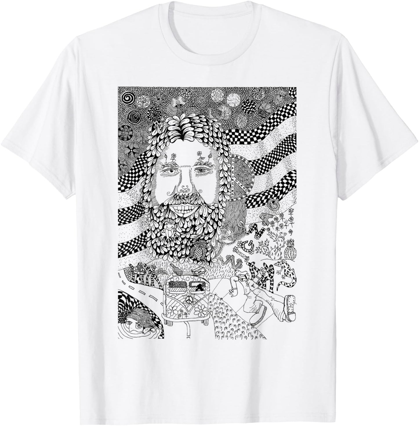 Zig Zag Man T-Shirt - T-Shirt | White