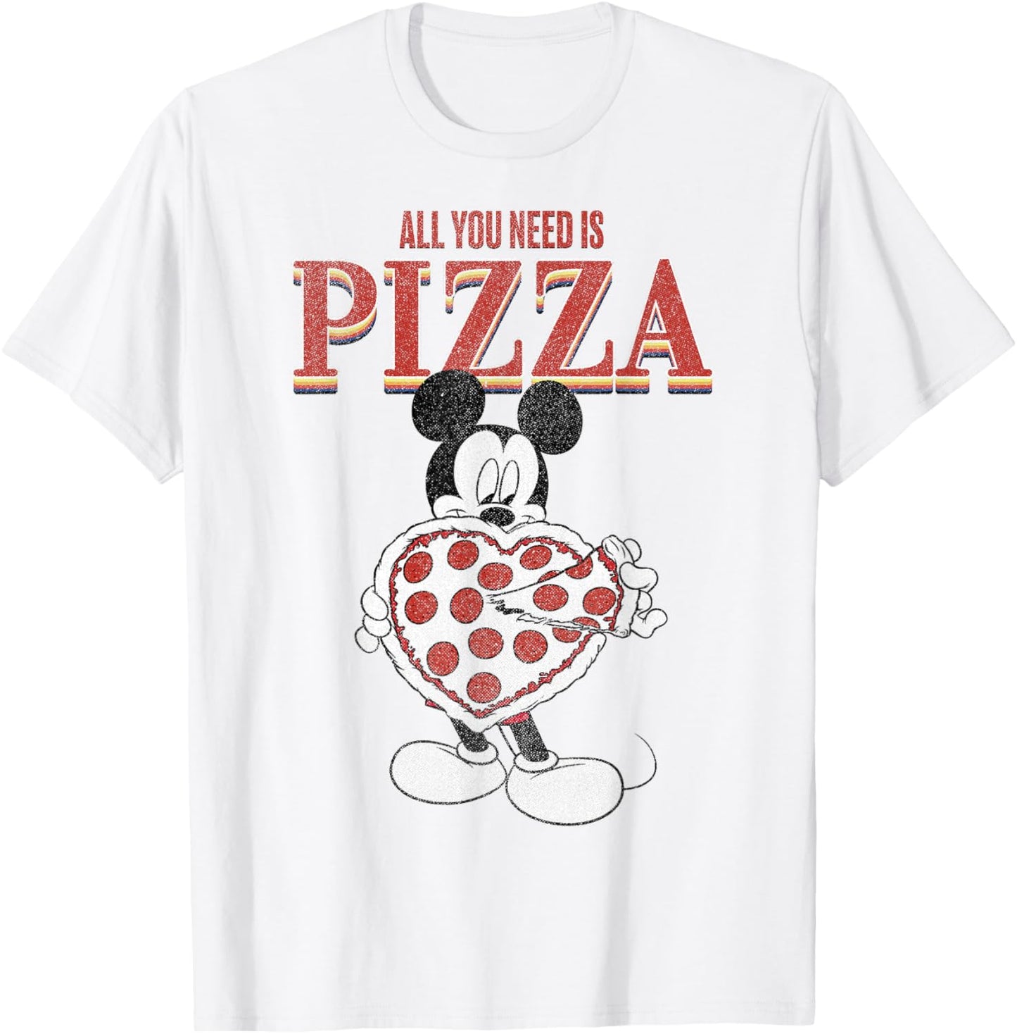 Disney Mickey And Friends Mickey All You Need Is Pizza T-Shirt - T-Shirt | White