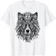 Beautiful Wolf Head Tribal Mandala Tattoo Art T-Shirt - T-Shirt | White