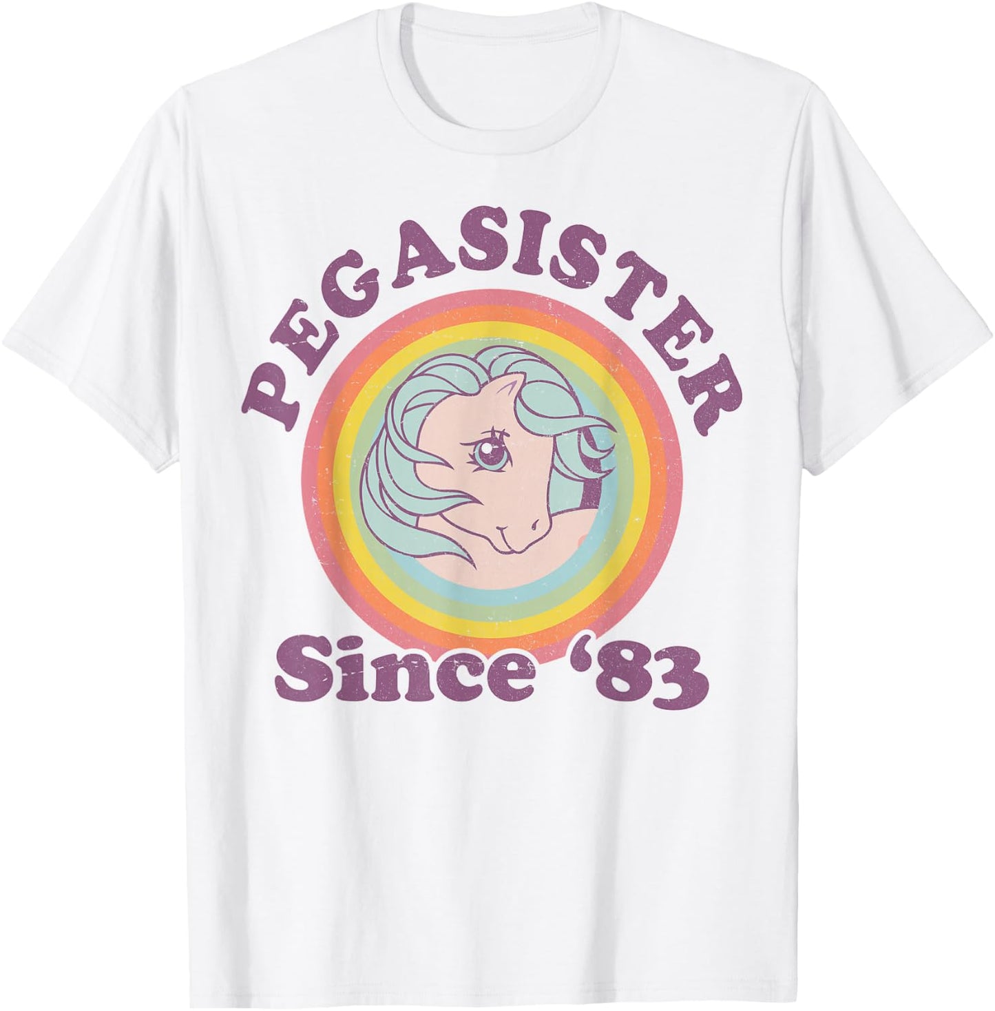 My Little Pony Pegasister Since '83 Retro Rainbow Circle T-Shirt - T-Shirt | White