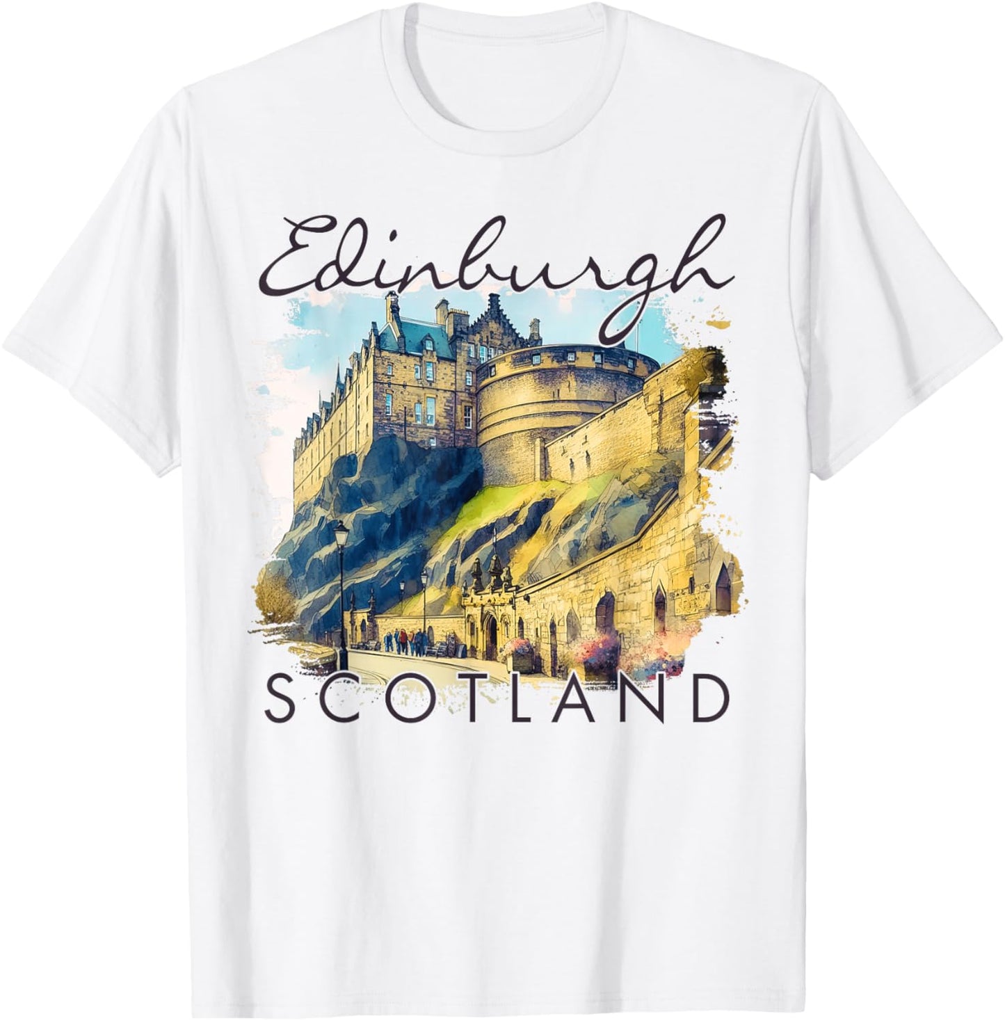 Edinburgh Scotland Travel Trip Edinburgh Castle Traveling T-Shirt - T-Shirt | White
