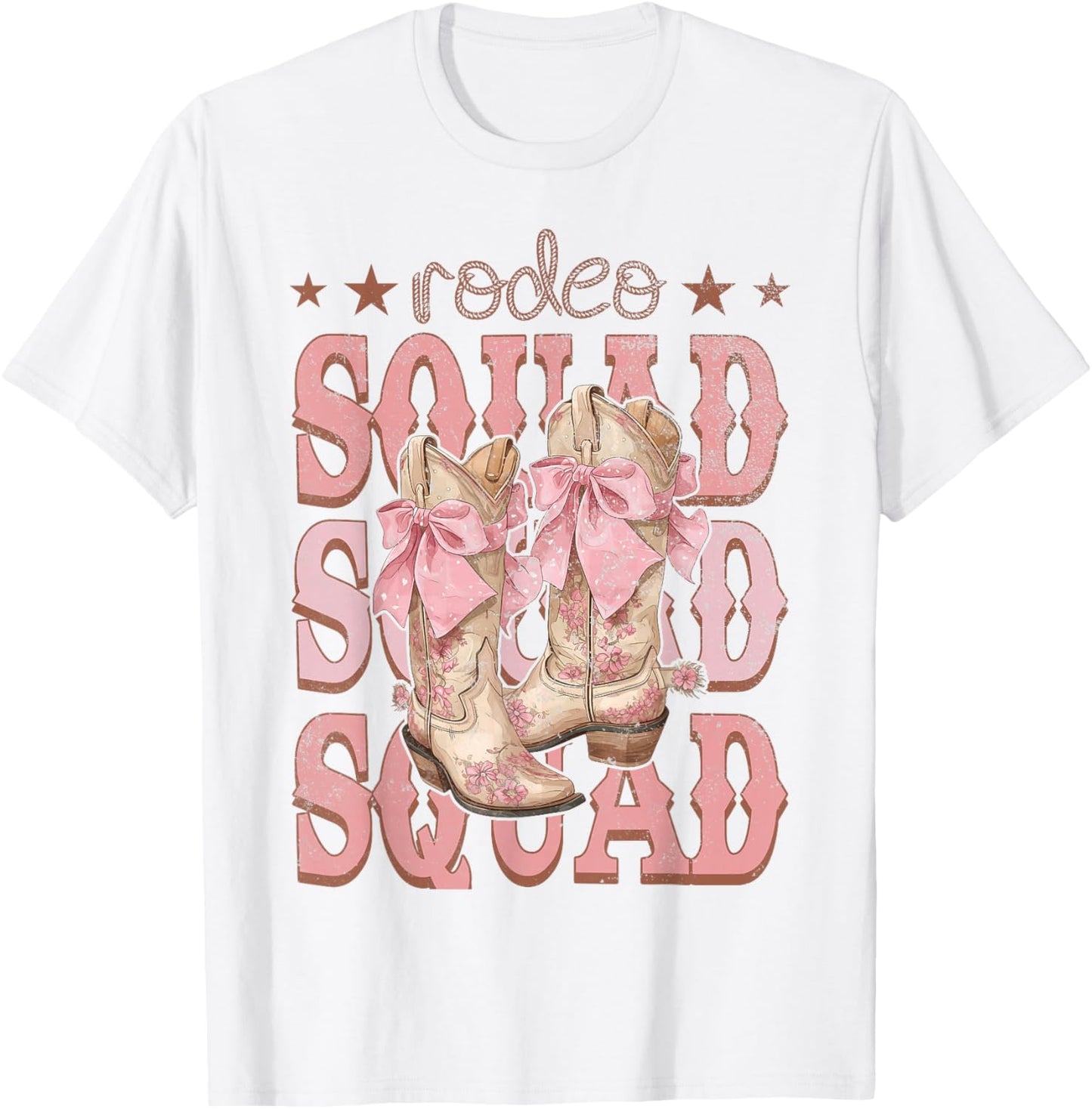 Rodeo Squad Pink Boots Coquette Cow-Girl Birthday Party T-Shirt - T-Shirt | White