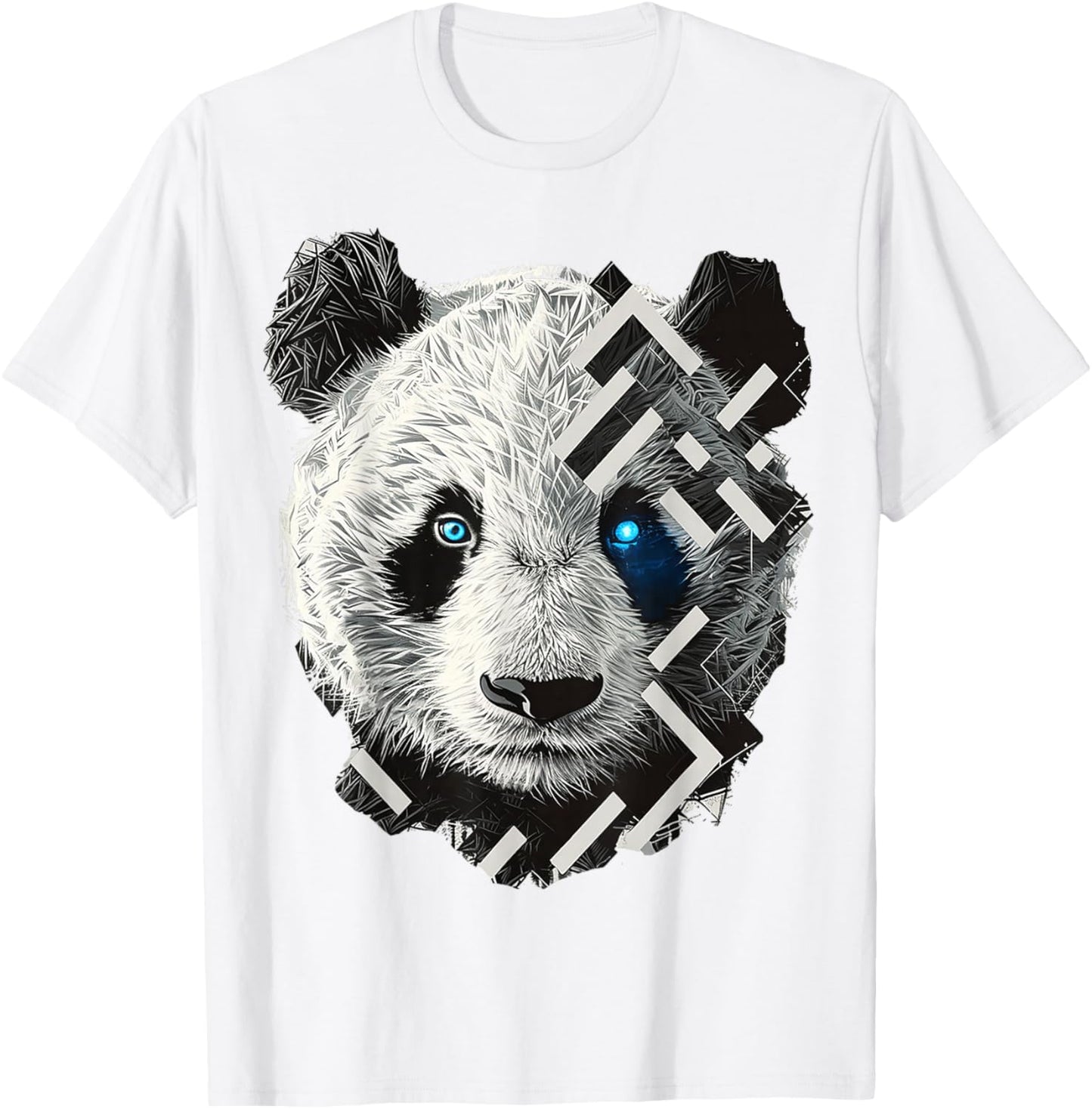 Panda Drawing Animal Geometric Art Panda T-Shirt - T-Shirt | White