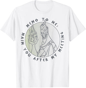 Disney Hercules Hades Memo to Me Maim You After My Meeting T-Shirt - T-Shirt | White