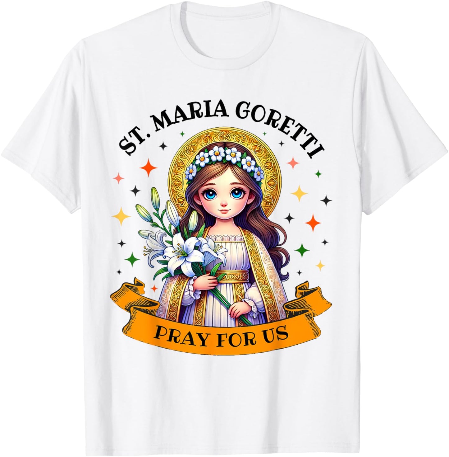 St Maria Goretti Lily Saints Catholic Saint for Kids girls T-Shirt - T-Shirt | White