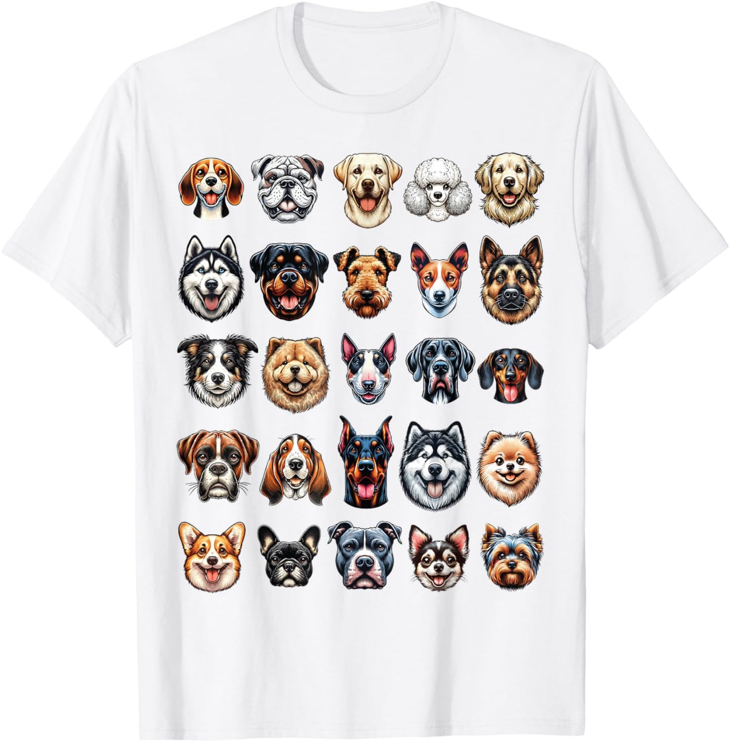 Types Of Dogs Breeds Chart Educational Canine Enthusiast T-Shirt - T-Shirt | White