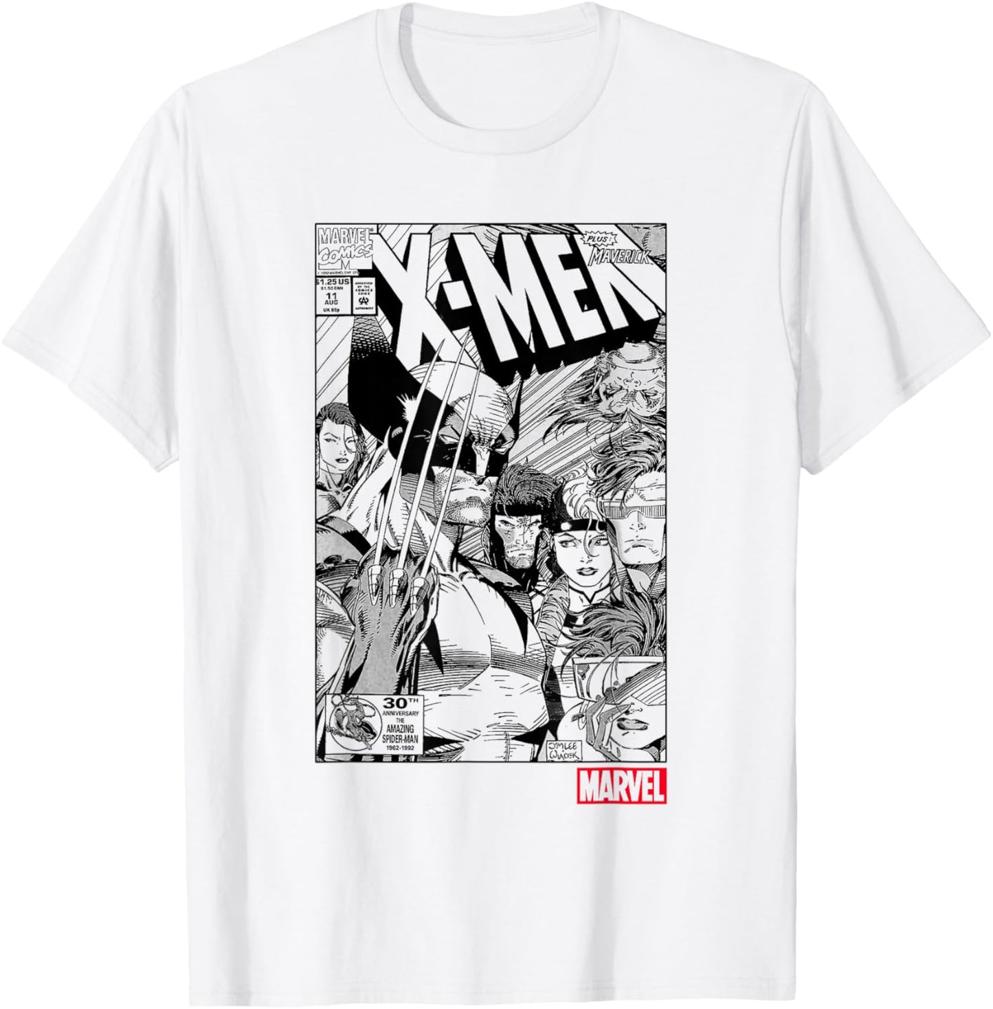 Marvel X-Men Wolverine & Team Retro Comic Cover T-Shirt - T-Shirt | White