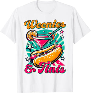 Hotdog & Martini Cocktail Drinking Foodie Weenies & Tinis T-Shirt - T-Shirt | White