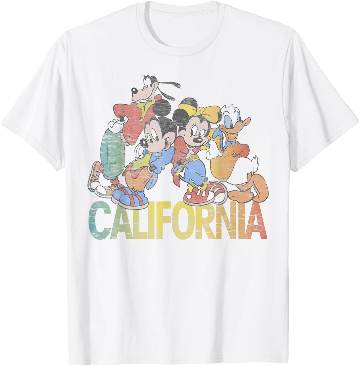 Disney Mickey & Friends California Group Shot T-Shirt - T-Shirt | White