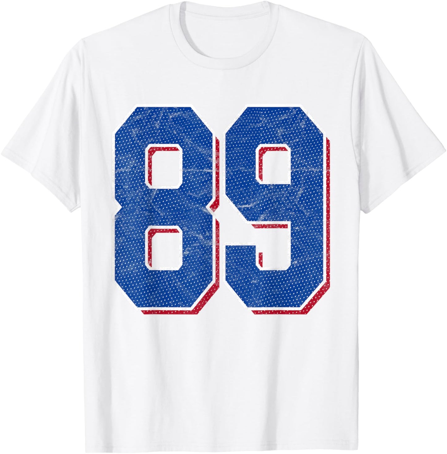 Number 89 Numbered Uniform Sports Team Jersey 89th Birthday T-Shirt - T-Shirt | White