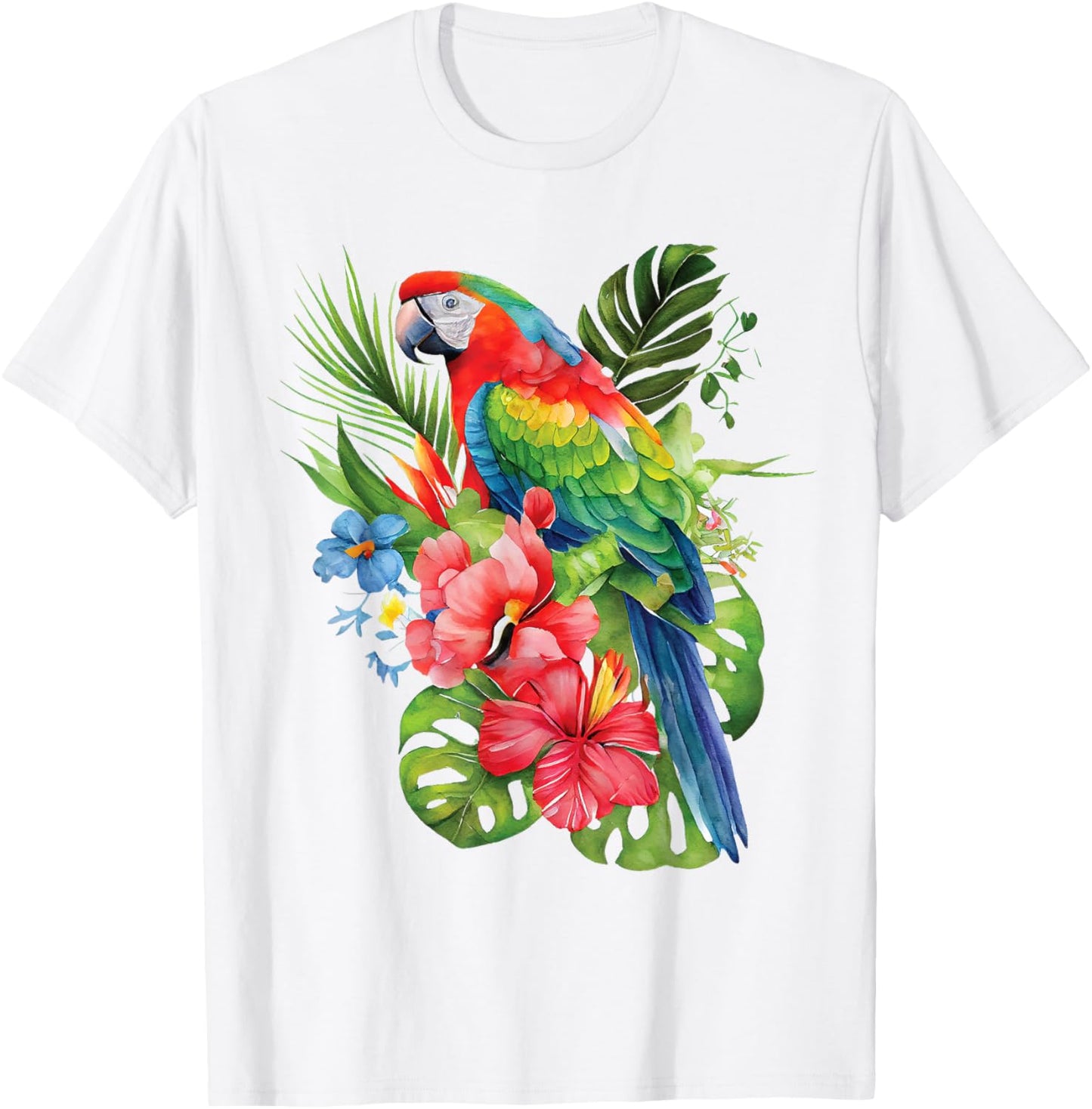 Tropical Parrot Exotic Jungle Bird Colorful Shirt T-Shirt - T-Shirt | White