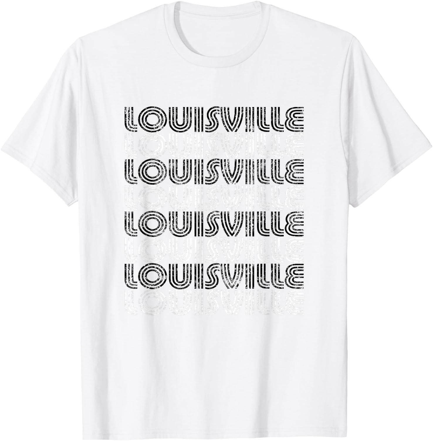 Louisville Kentucky Retro Vintage Weathered T-Shirt - T-Shirt | White