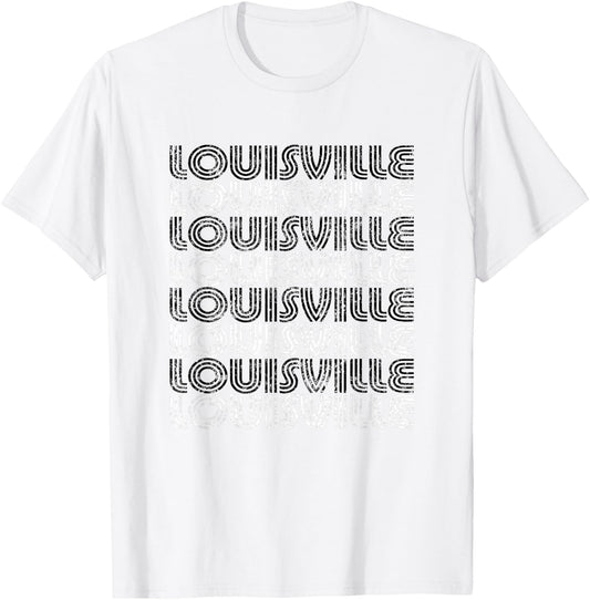 Louisville Kentucky Retro Vintage Weathered T-Shirt - T-Shirt | White