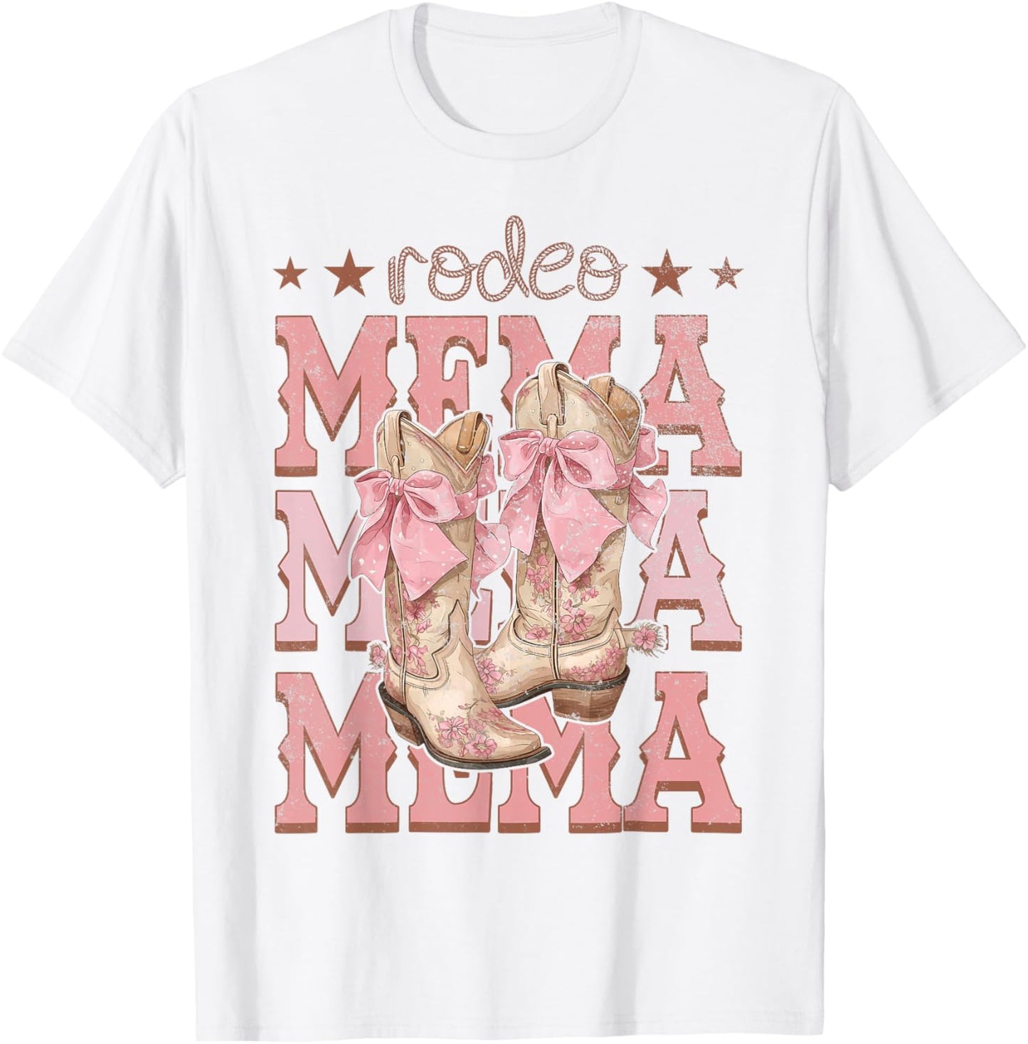 Rodeo Mema Pink Boots Coquette Cow-Girl Birthday Party T-Shirt - T-Shirt | White
