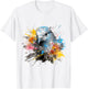 Dove Abstract Painting Art Drawing Flowers Graphic Bird T-Shirt - T-Shirt | White