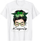 Caregiver Women Messy Bun St Patrick's Day Shamrock T-Shirt - T-Shirt | White