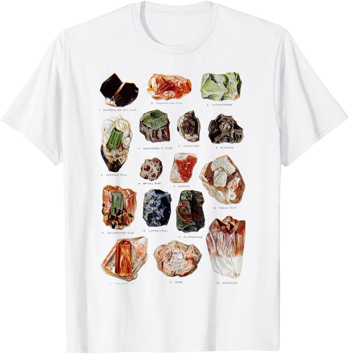 Minerals Gems and Crystals Rock Collecting T-Shirt - T-Shirt | White
