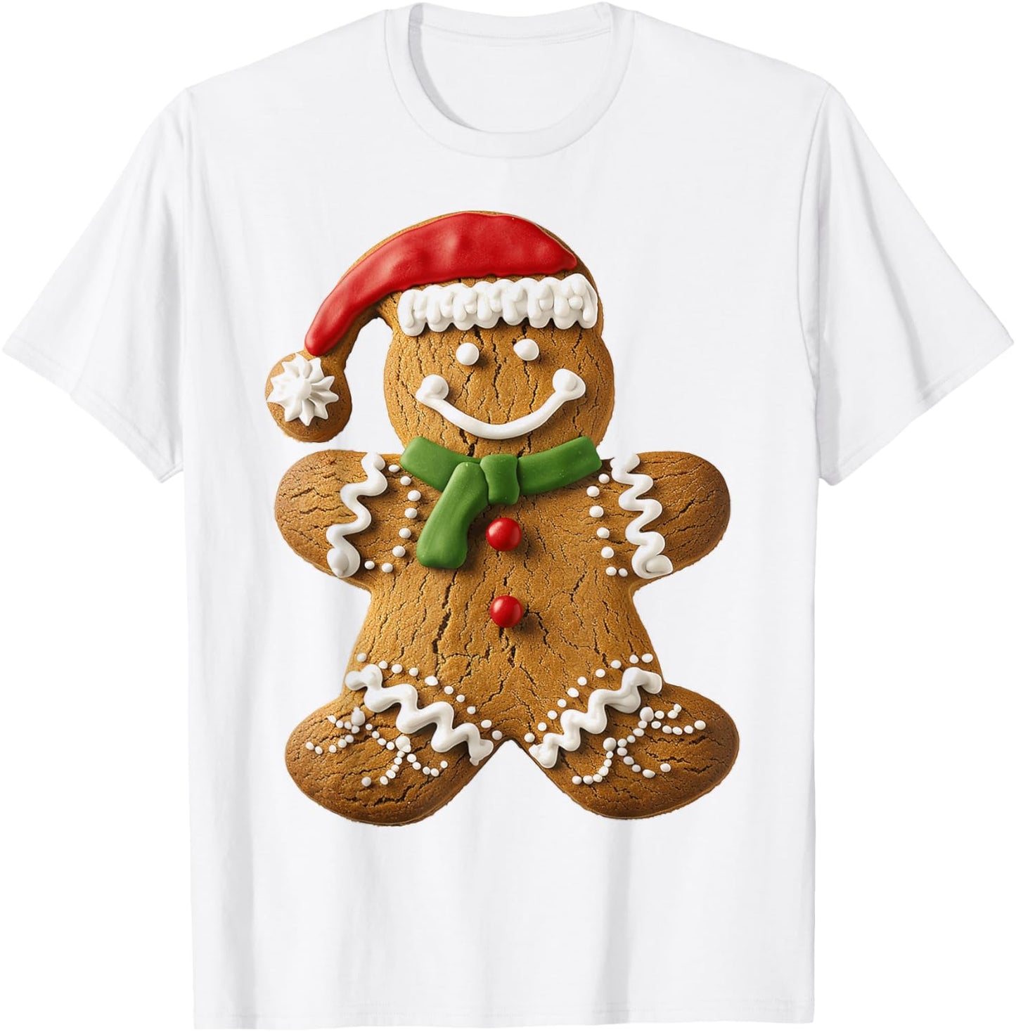 Gingerbread Christmas Graphic X-Mas Art Family Gingerbread T-Shirt - T-Shirt | White