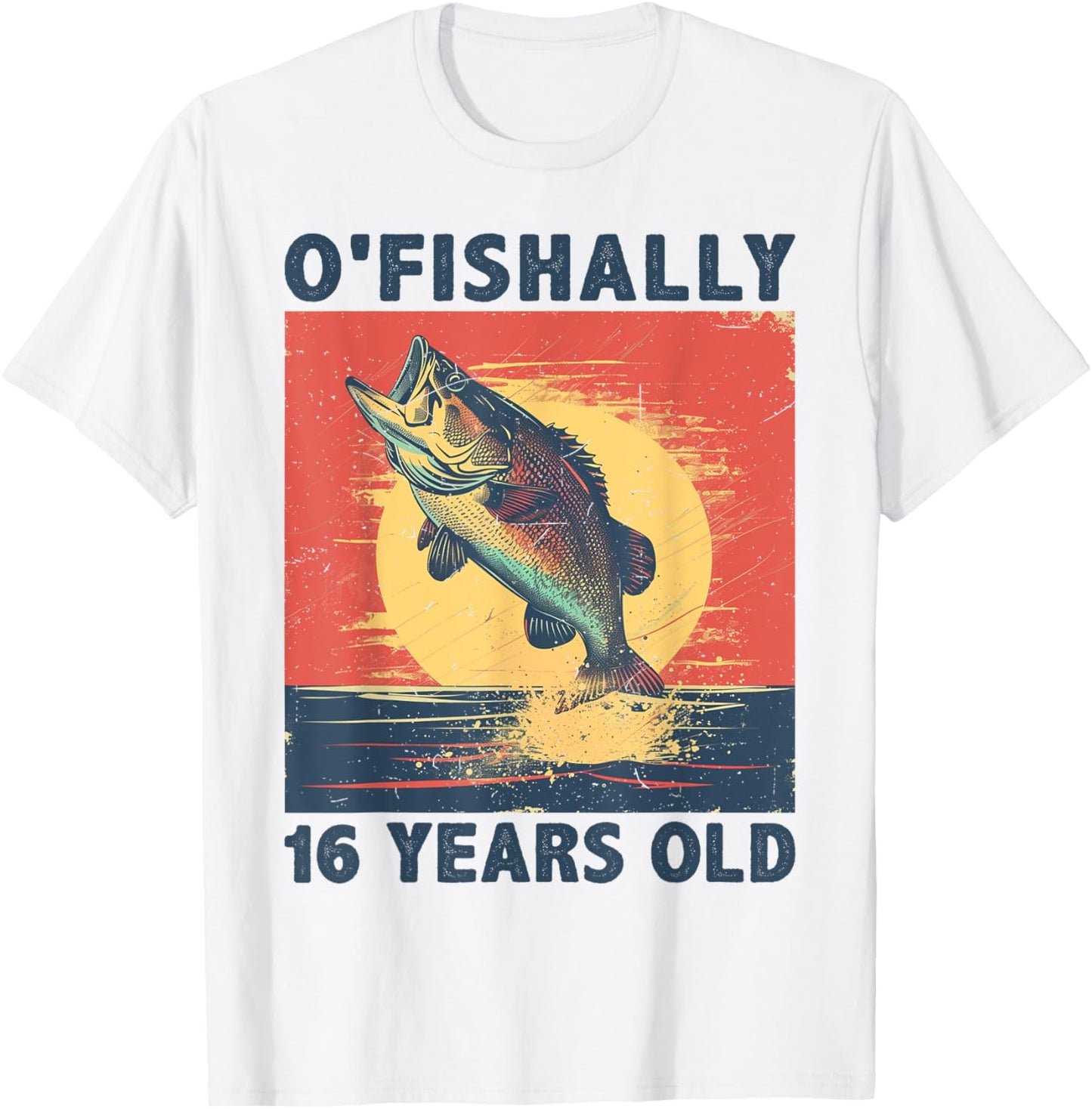 Ofishally 16 Years Old 2008 Fishing Fisherman 16th Birthday T-Shirt - T-Shirt | White