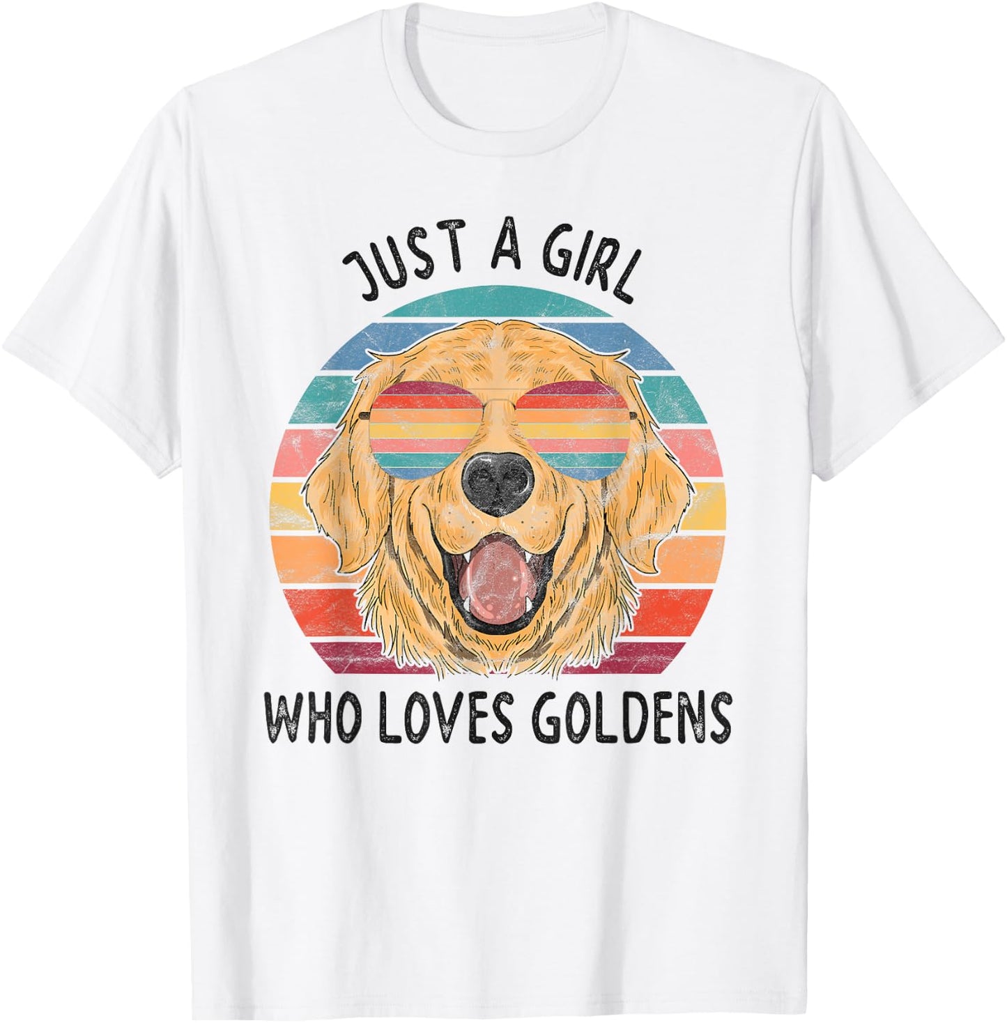 Girl Who Loves Golden Retrievers Dogs T-Shirt - T-Shirt | White