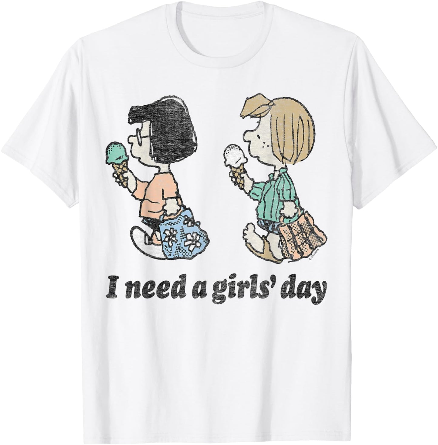 Peanuts - Peppermint Patty and Marcie Need A Girls Day T-Shirt - T-Shirt | White