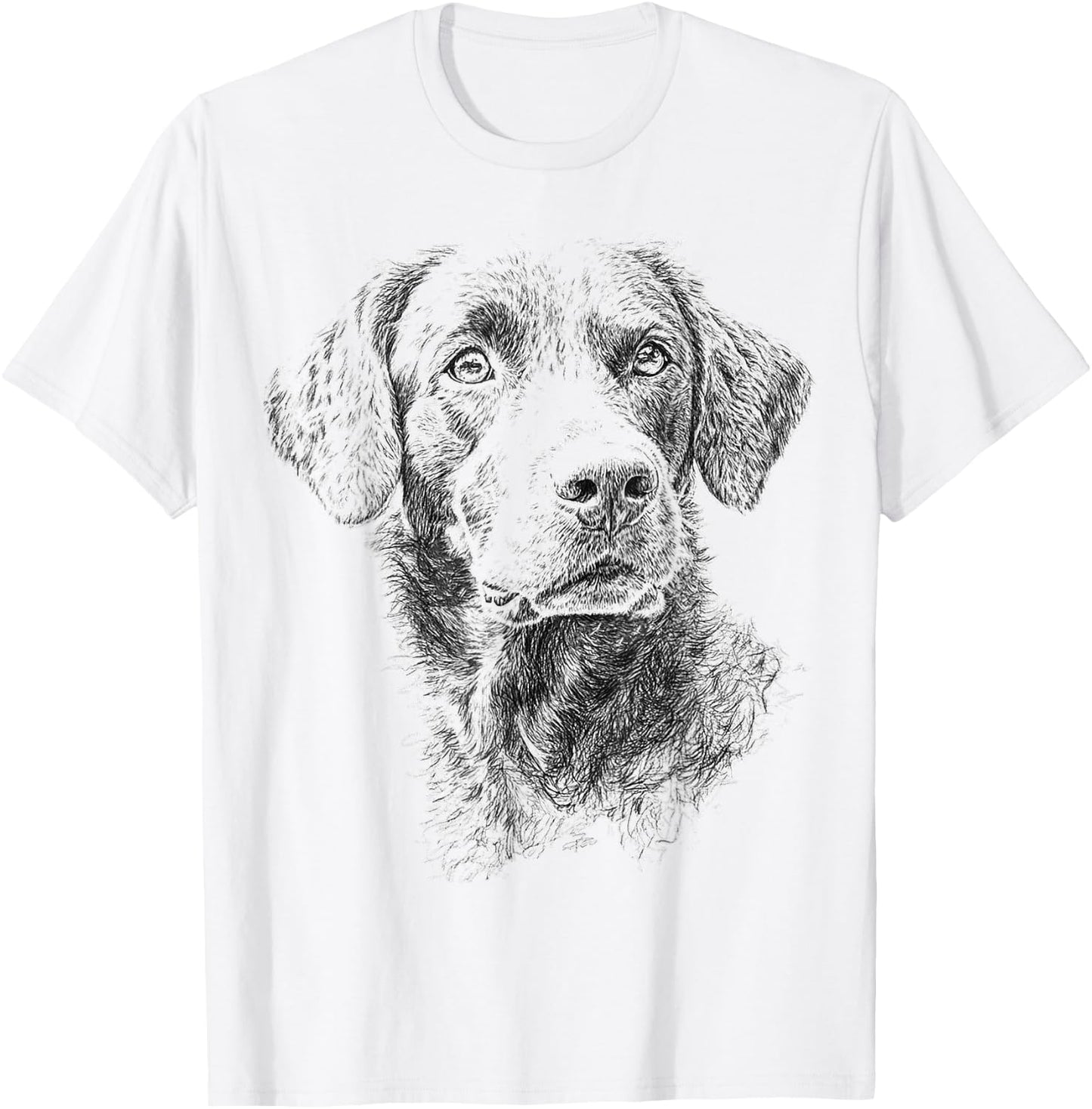 Chesapeake Bay Retriever Dog Motif Pet Artwork T-Shirt - T-Shirt | White