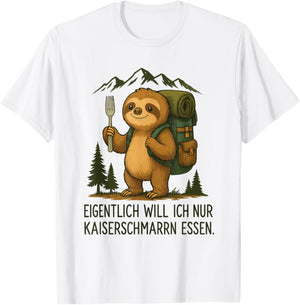 Süßes Faultier Kaiserschmarrn Lustiges Bergsteiger Wander T-Shirt - T-Shirt | White