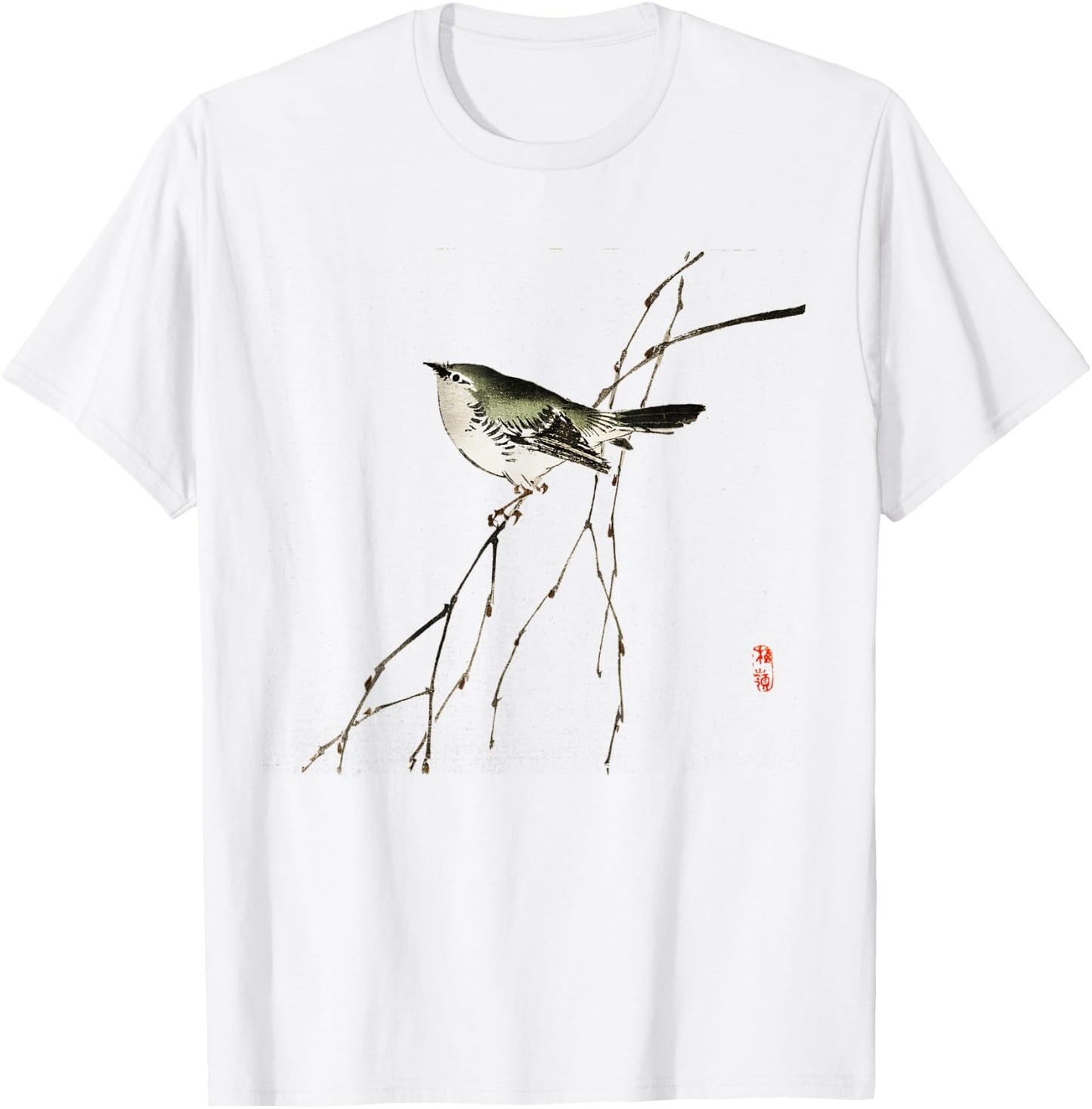 Japanese art Tit design - for bird lovers T-Shirt - T-Shirt | White